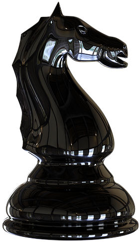 Black Chess Knight Piece PNG image
