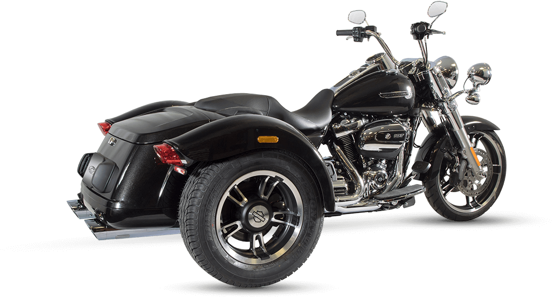Black Chopper Motorcycle Trike PNG image