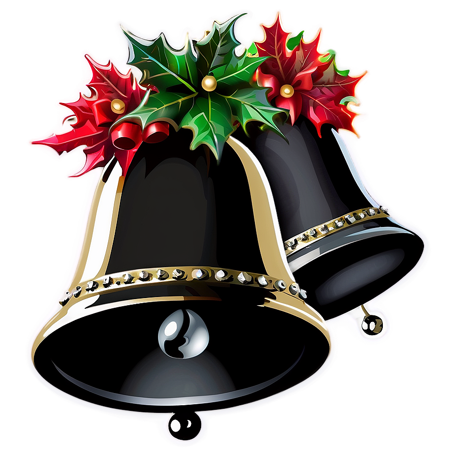 Black Christmas Bells Png 06122024 PNG image