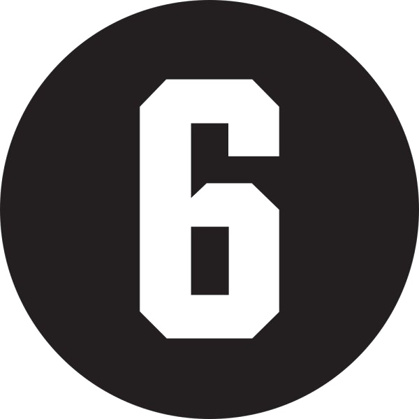 Black Circle Number Six PNG image