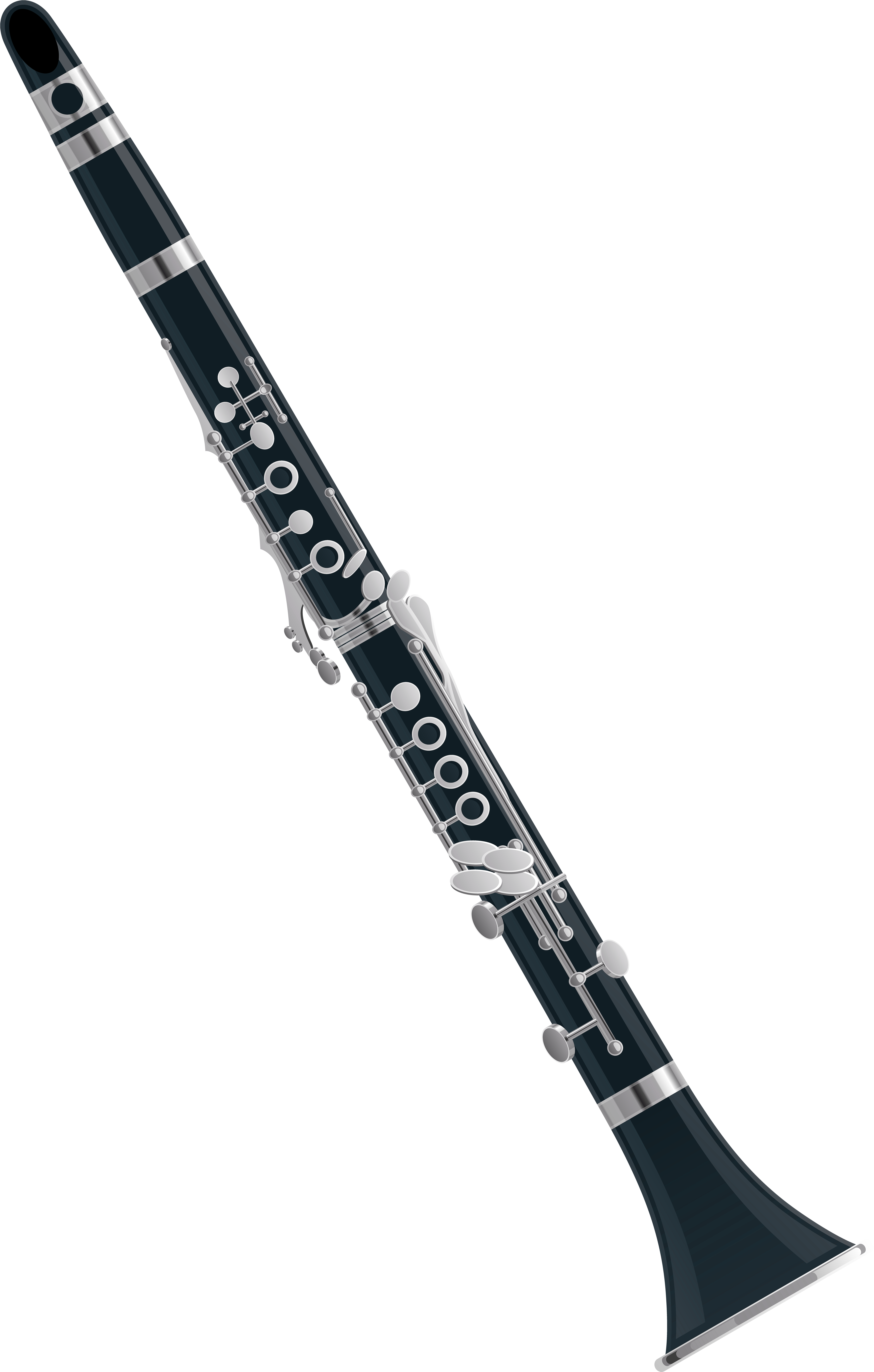 Black Clarinet Musical Instrument PNG image