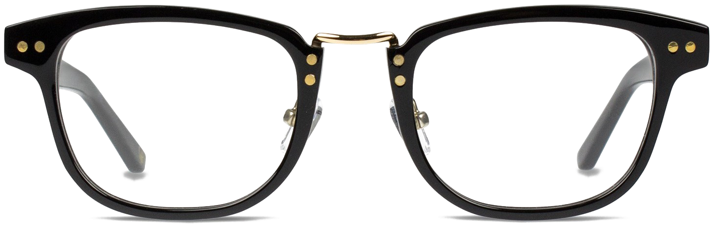 Black Classic Eyeglasses Front View PNG image