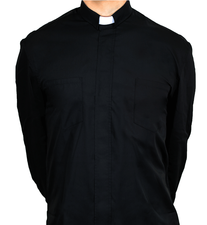 Black Clerical Shirt Formal Attire PNG image