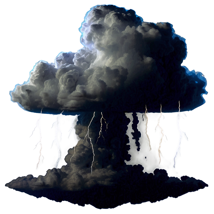 Black Clouds And Lightning Png 06252024 PNG image