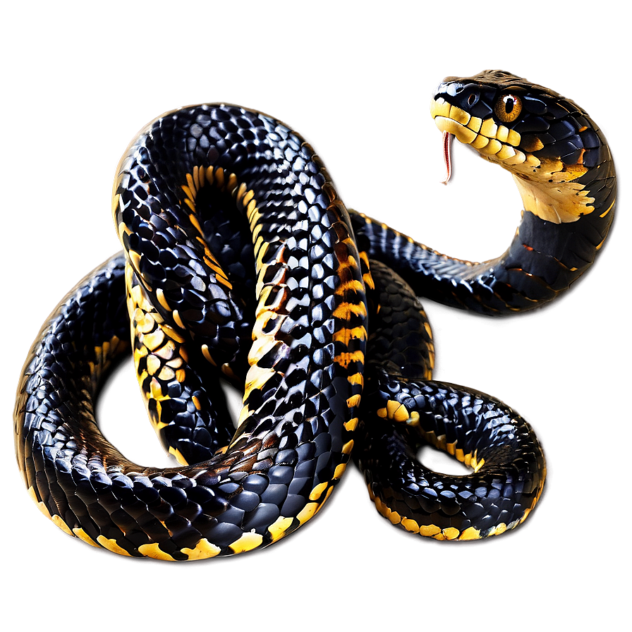 Black Cobra Snake Art Png 06132024 PNG image