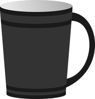 Black Coffee Mug Vector PNG image