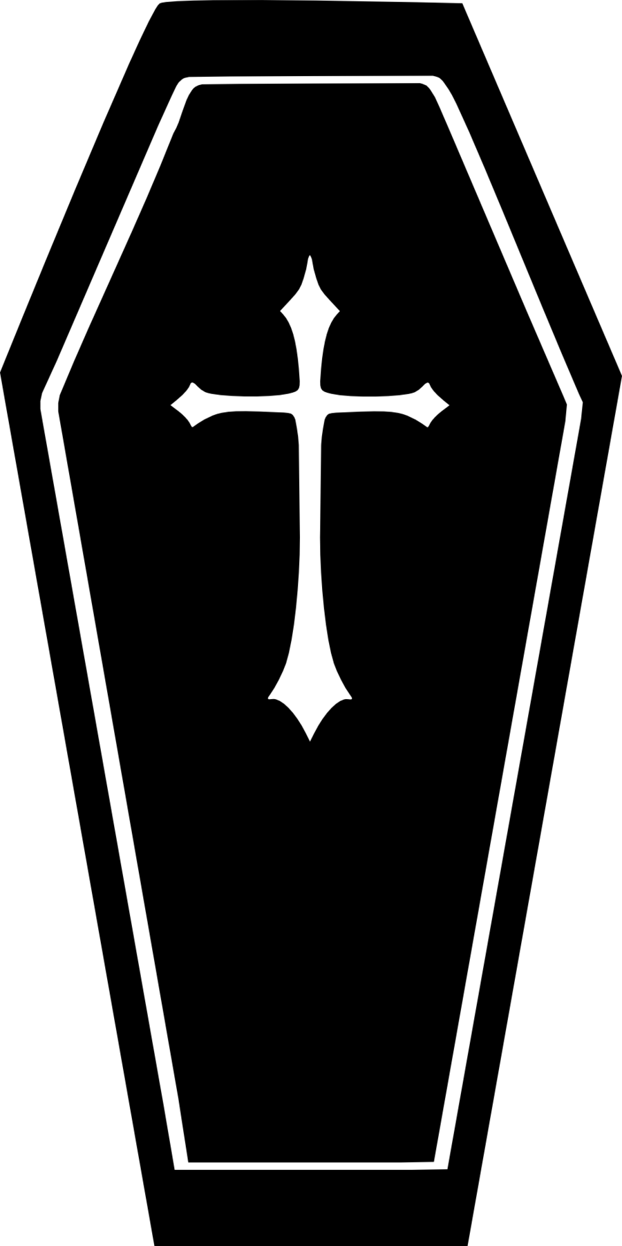 Black Coffin With Cross Design PNG image