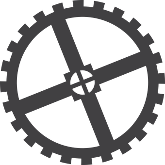 Black Cogwheel Icon PNG image