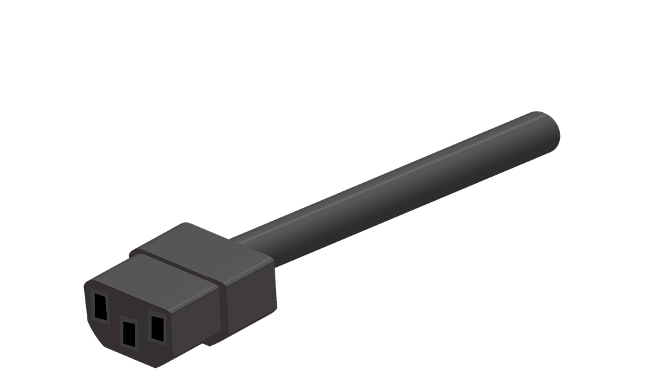 Black Computer Power Cable PNG image