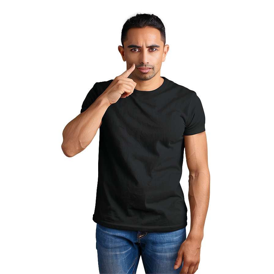 Black Cotton T Shirt Png 05252024 PNG image