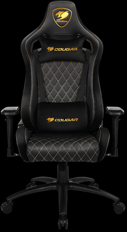 Black Cougar Gaming Chair PNG image