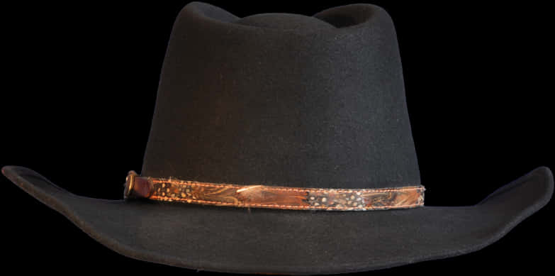 Black Cowboy Hatwith Band PNG image