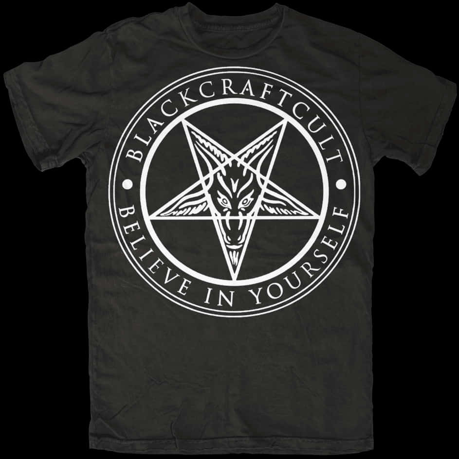 Black Craft Cult Pentagram T Shirt PNG image