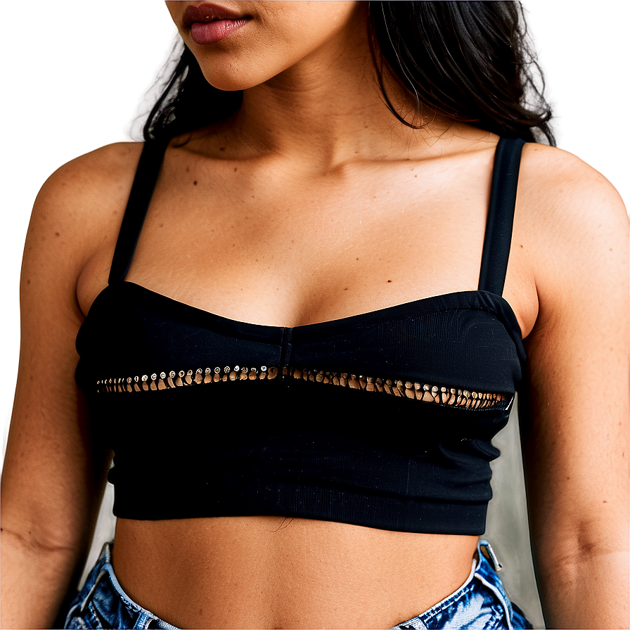 Black Crop Top Outfit Png 06282024 PNG image