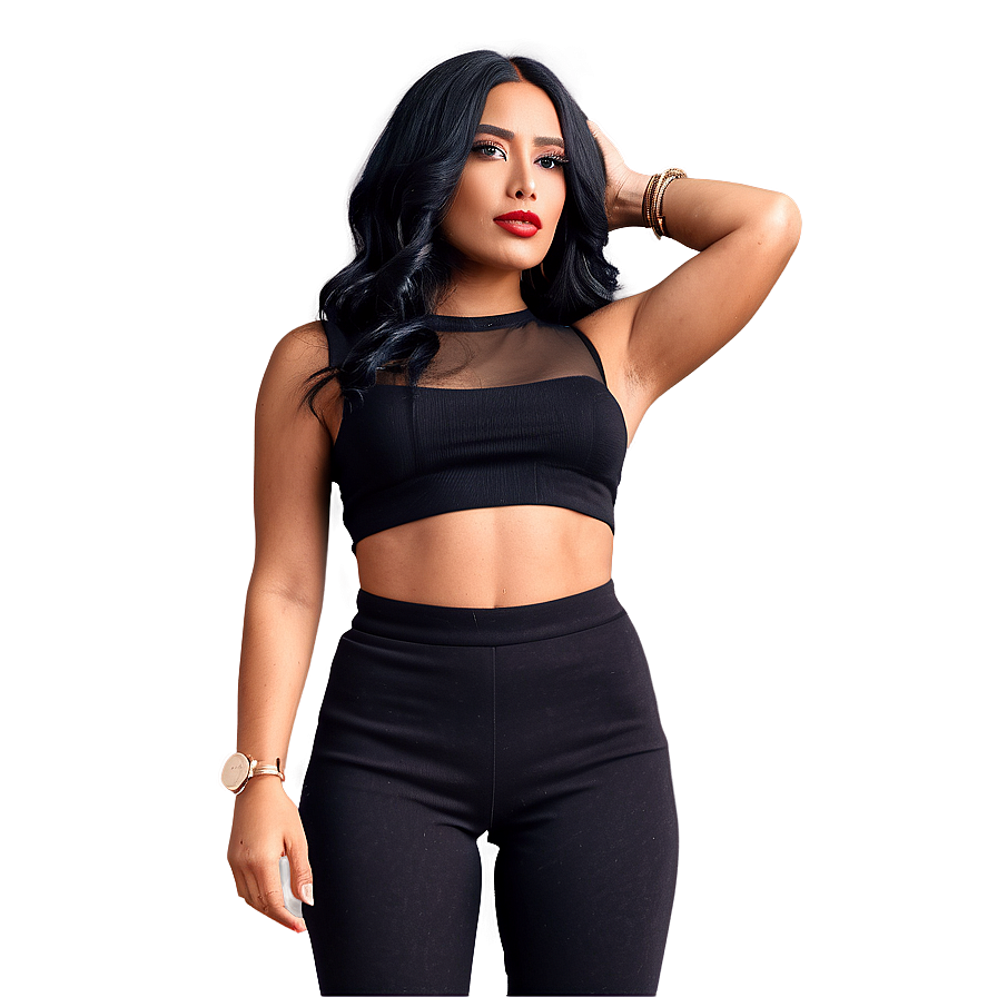 Black Crop Top Outfit Png Tnn41 PNG image