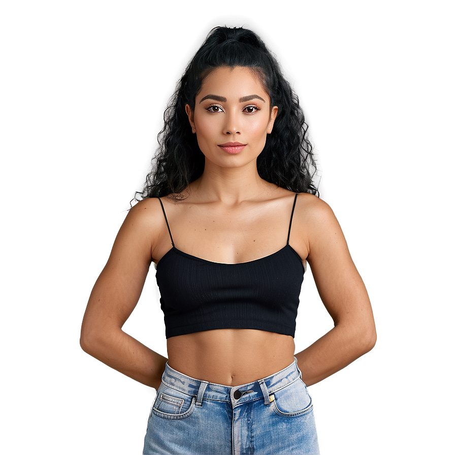 Black Crop Top Perspectives Png 06282024 PNG image