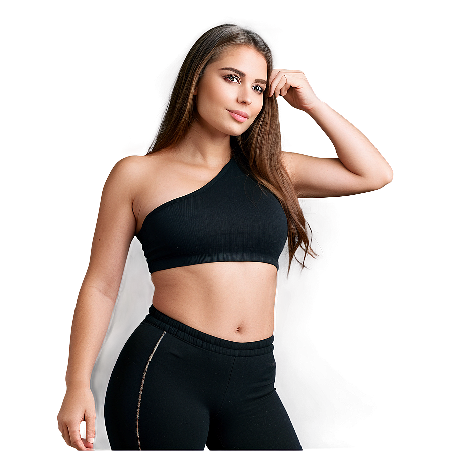 Black Crop Top Profiles Png 06282024 PNG image