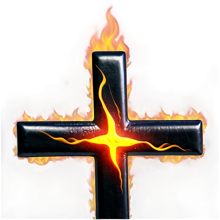 Black Cross In Fire Png Xaa99 PNG image