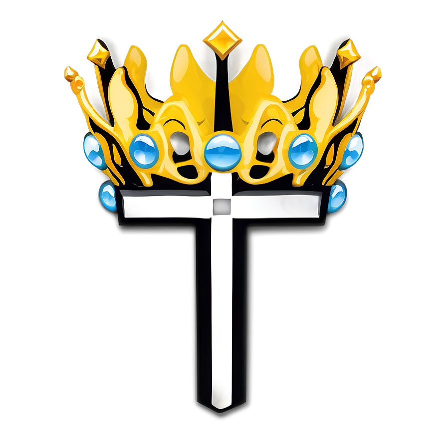Black Cross With Crown Png Bav30 PNG image