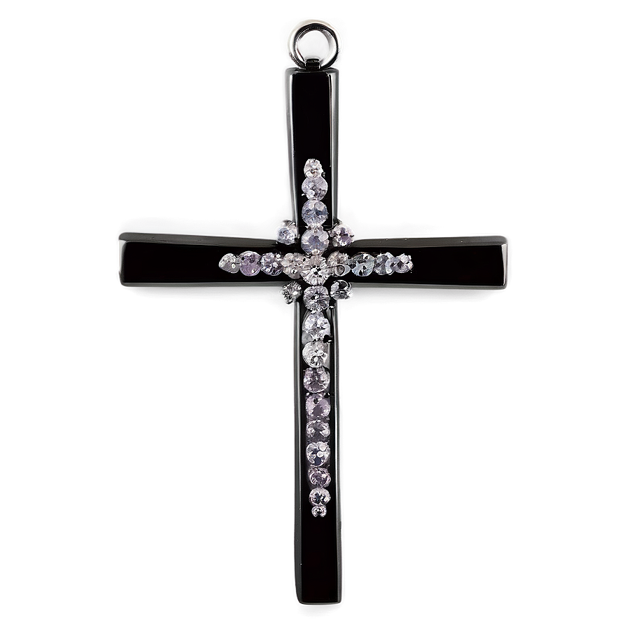 Black Cross With Diamonds Png 05242024 PNG image