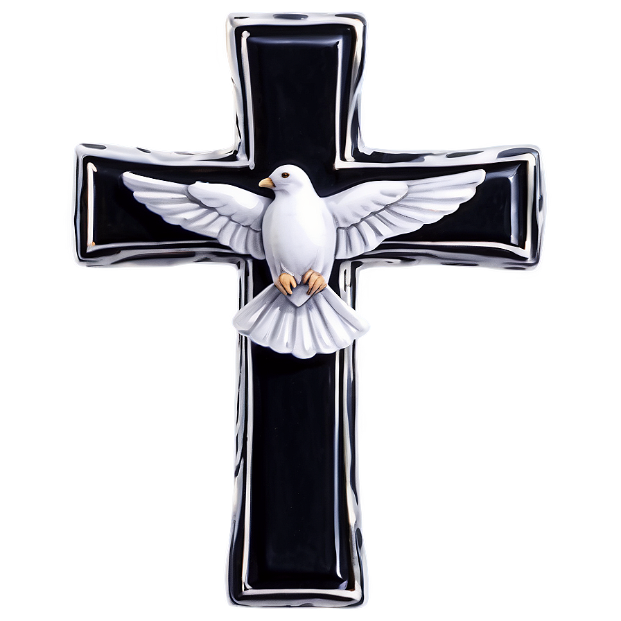 Black Cross With Dove Png 26 PNG image