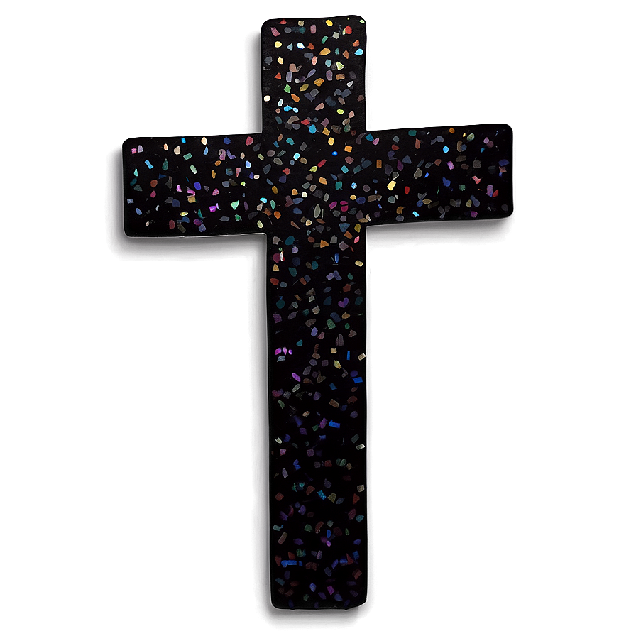Black Cross With Glitter Png 05242024 PNG image