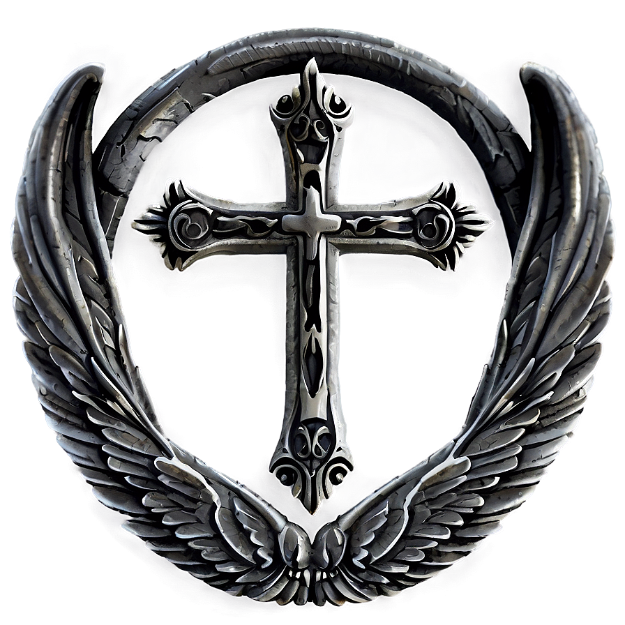 Black Cross With Wings Png 16 PNG image