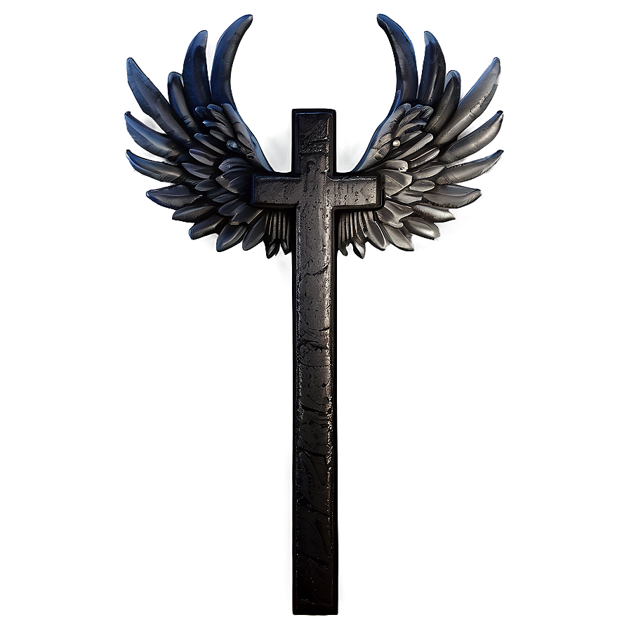 Black Cross With Wings Png Xto PNG image