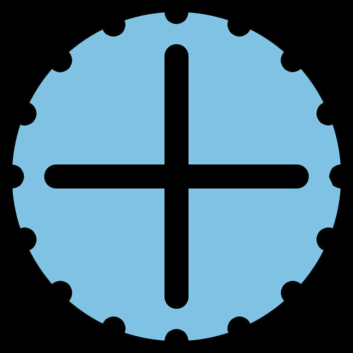 Black Crosshairon Blue Background PNG image