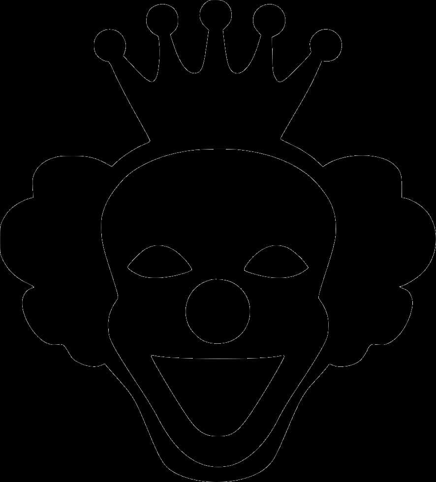 Black Crown Clown Outline PNG image