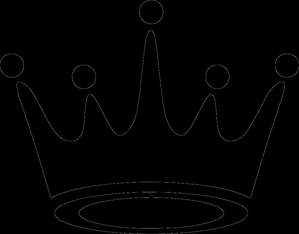 Black Crown Outline Graphic PNG image