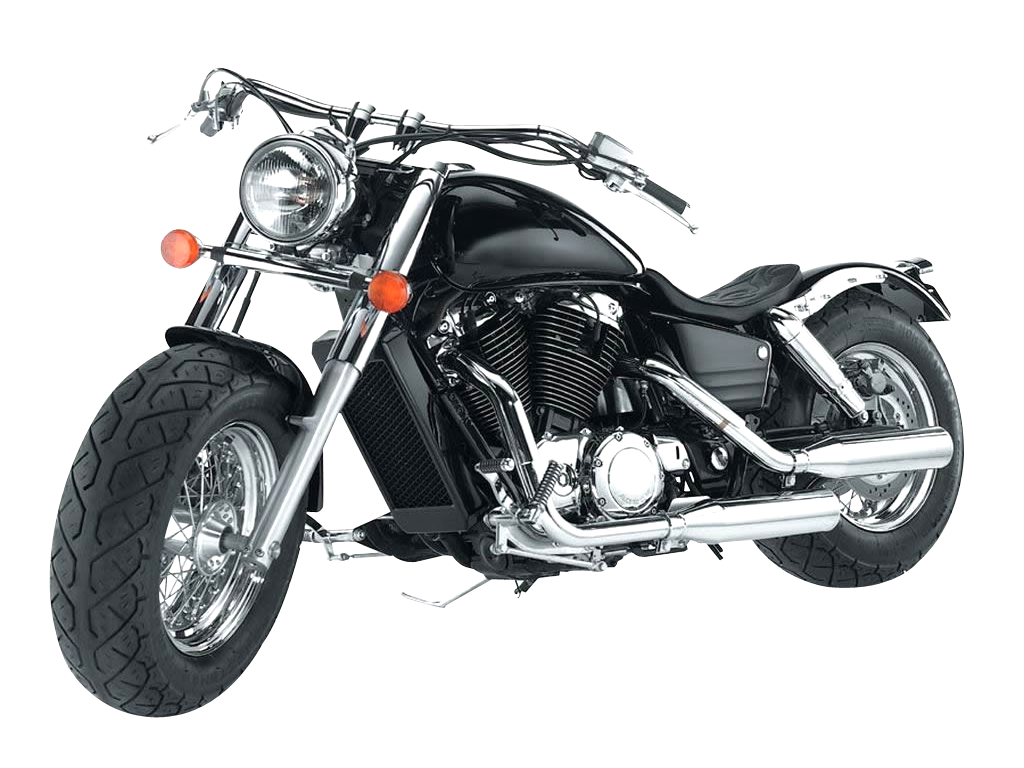 Black Cruiser Motorcycle Isolated PNG image