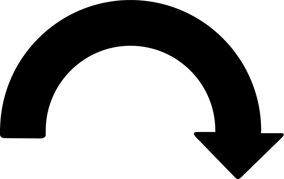 Black Curved Down Arrow PNG image