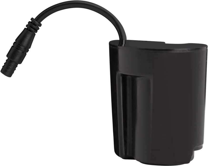 Black Cylindrical Battery Packwith Connector Cable PNG image