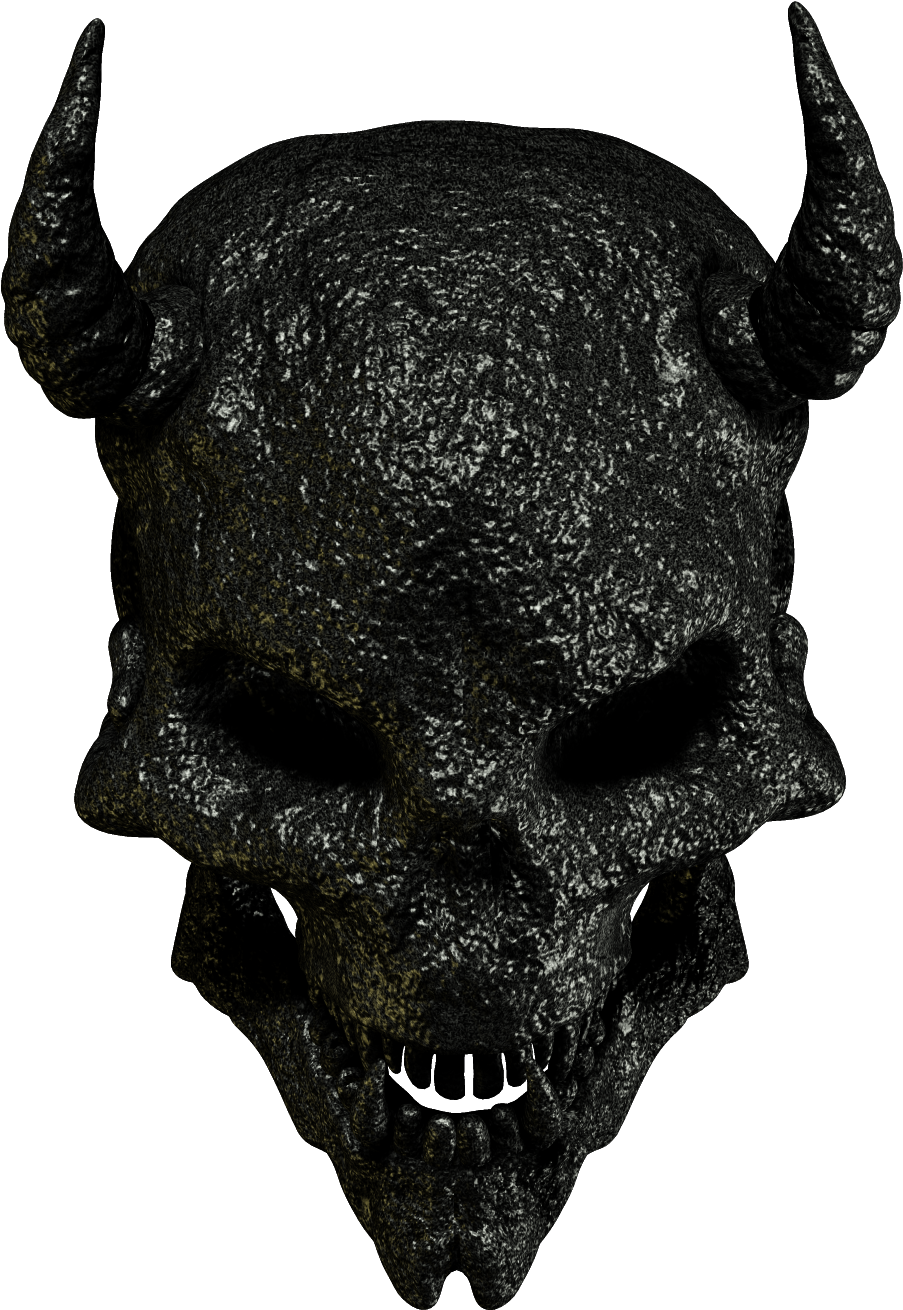Black Demon Skull PNG image