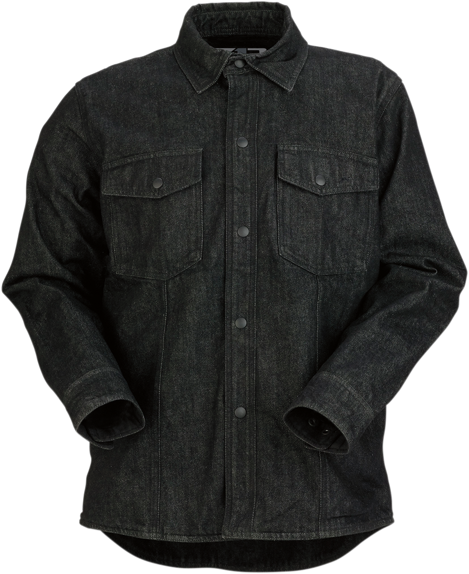 Black Denim Jacket Front View PNG image