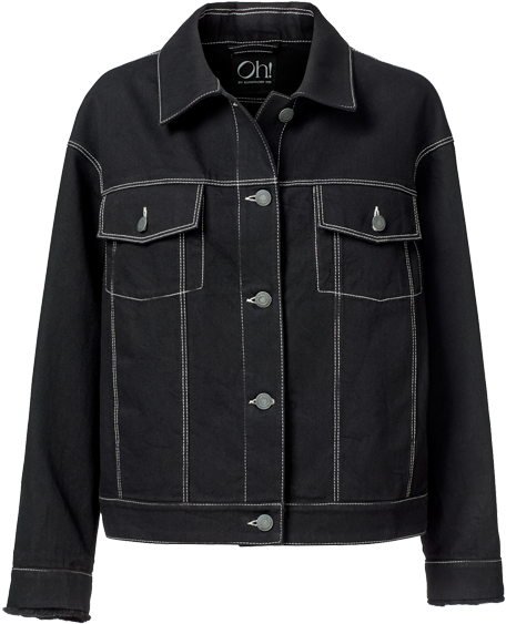 Black Denim Jacket Product Image PNG image
