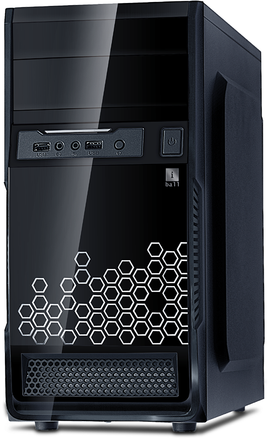 Black Desktop Computer Case PNG image