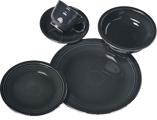 Black Dinnerware Set PNG image