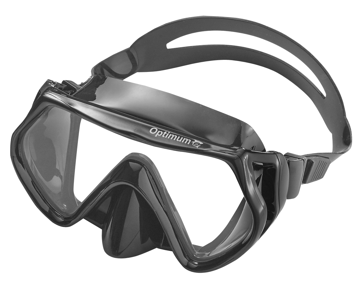 Black Diving Mask Optimum Brand PNG image
