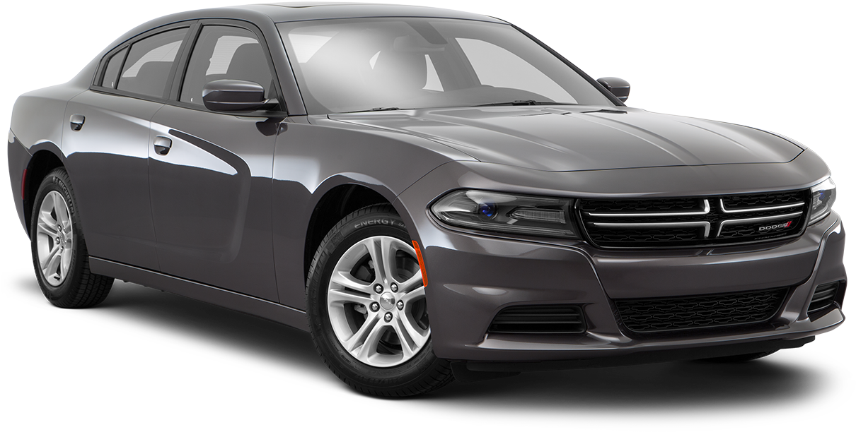 Black Dodge Charger Side View PNG image
