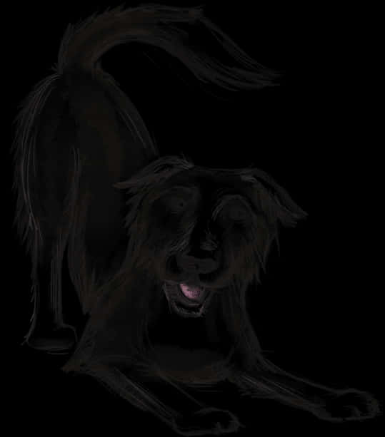 Black Dog Digital Artwork PNG image