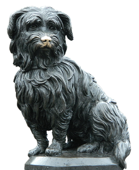 Black Dog Statue PNG image