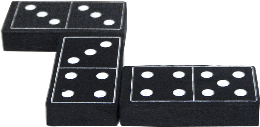 Black Dominoes White Dots PNG image