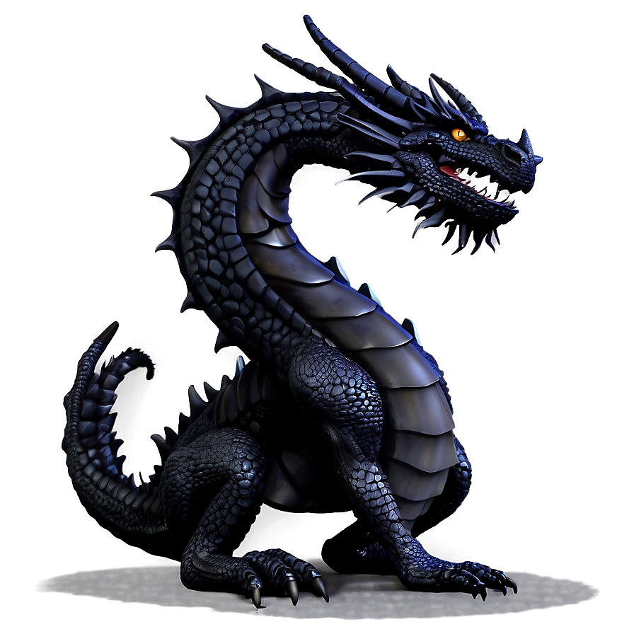 Black Dragon Guarding Gateway Png Uke PNG image