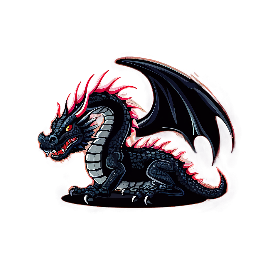 Black Dragon Illustration Png 06252024 PNG image