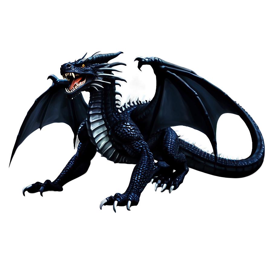 Black Dragon Roaring Png Mdc39 PNG image