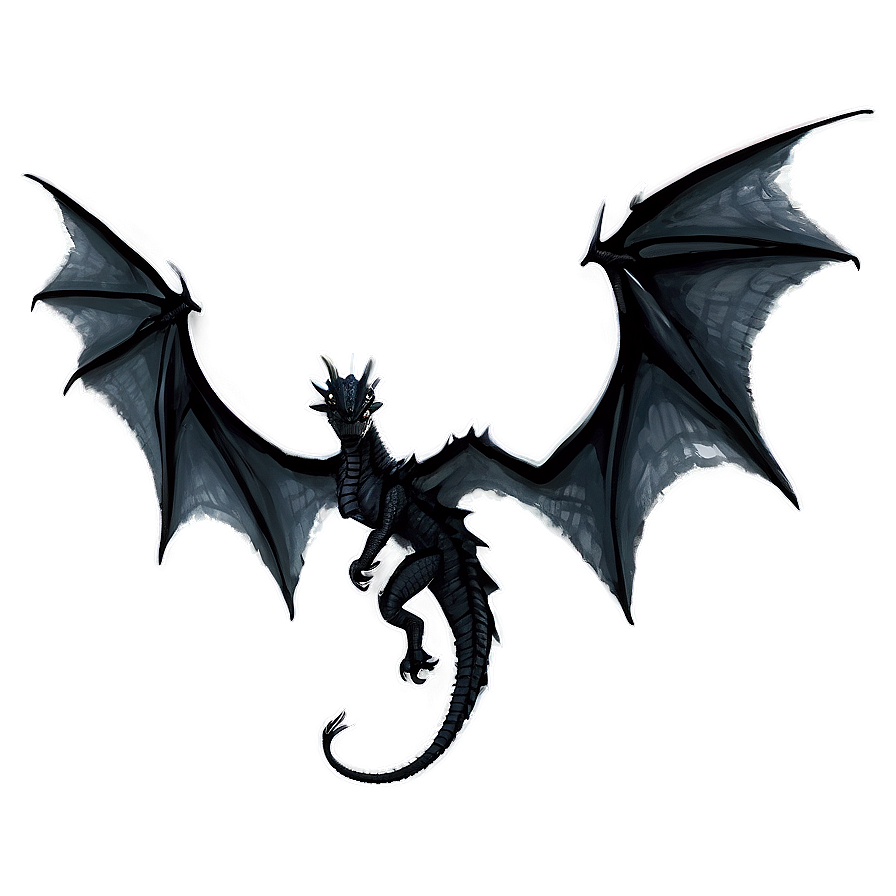 Black Dragon Wings Spread Png Jwa68 PNG image