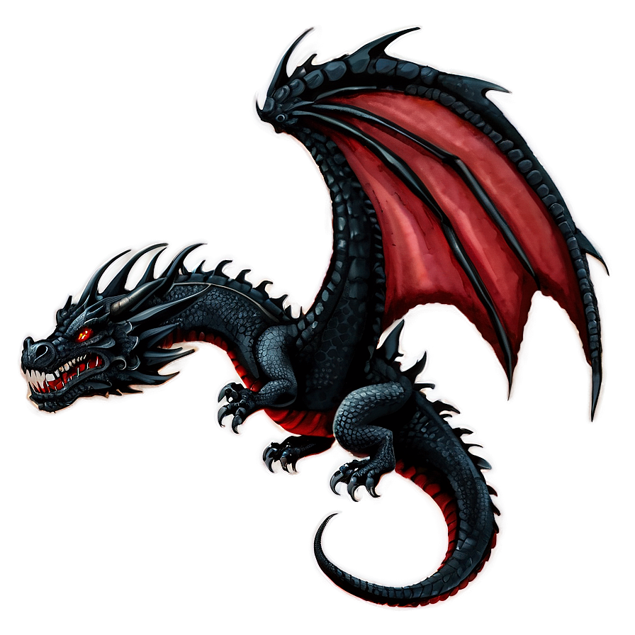 Black Dragon With Red Eyes Png Dsf PNG image