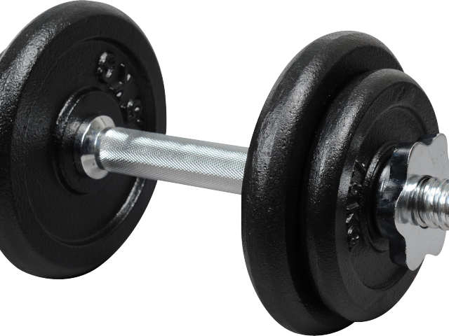 Black Dumbbell Isolated Fitness Equipment PNG image